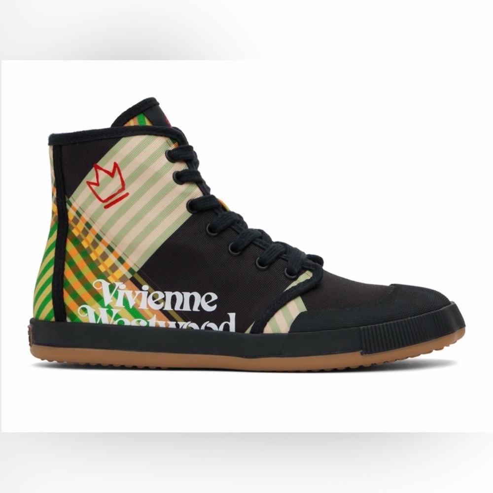 Vivienne Westwood Animal Gym Hightop Sneaker - Combat Tartan Green - 40/9.5